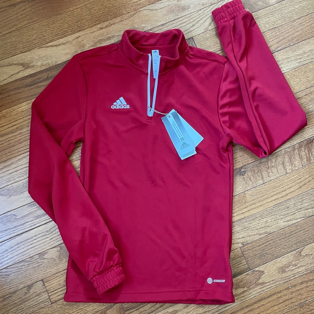 Women’s Adidas Entrada 22 Training Top - Quarter Zip in Red